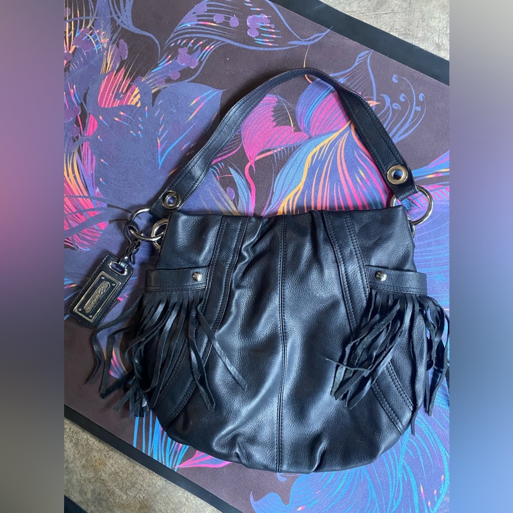 B. Makowsky Leather bag w/ Fringe detail